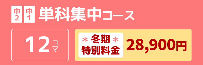 中2中1：単科集中コース